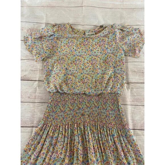Vintage 1990's Joy Gordon Women's Light Bright Floral Dress - 12 - Picture 2 of 11
